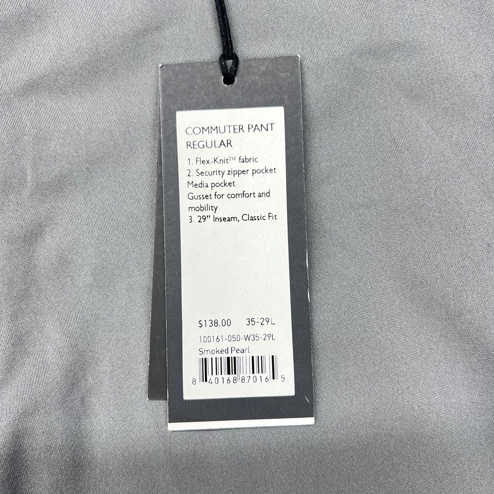 Rhone Commuter Pants Mens 35x29 Gray Flex-Knit Travel Chino Stretch Performance - Picture 2 of 12